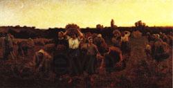 Jules Breton The Recall of the Gleaners Spain oil painting art
